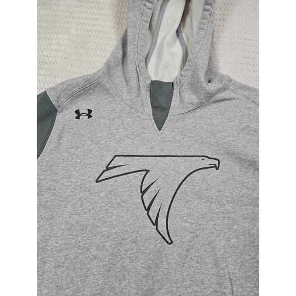 Atlanta Falcons Sweatshirt Womens Large Under Armour Gray Hooded Pockets - Picture 6 of 8